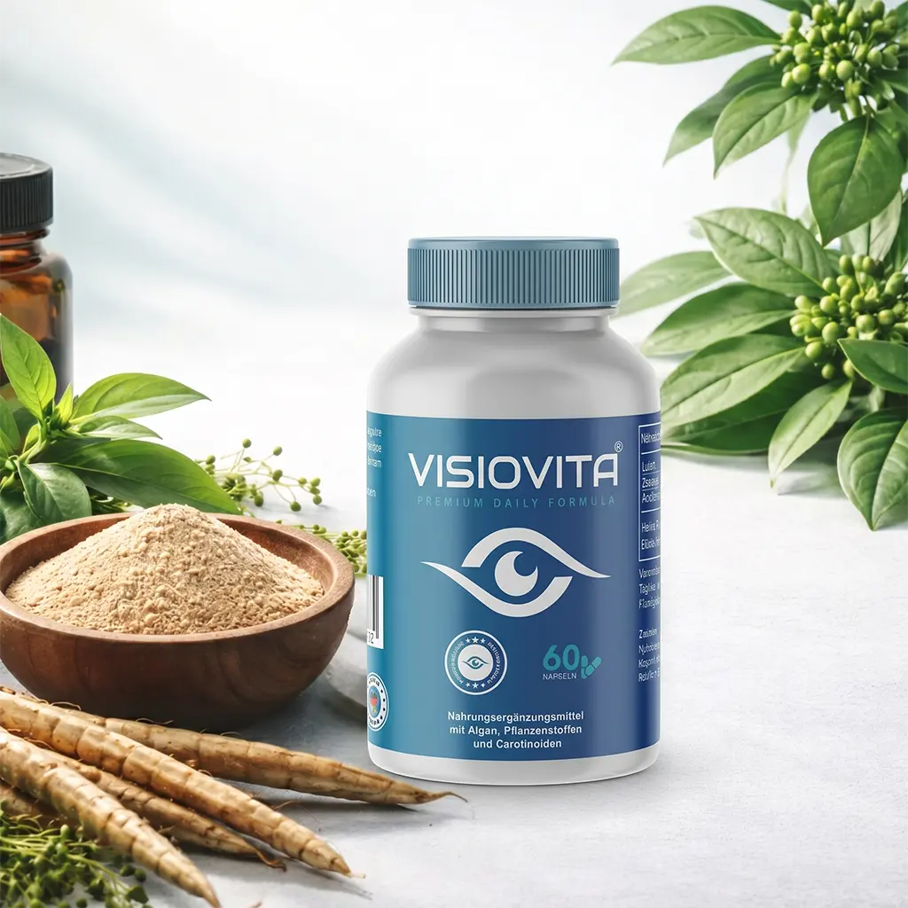 Frau hält eine Dose VisioVita